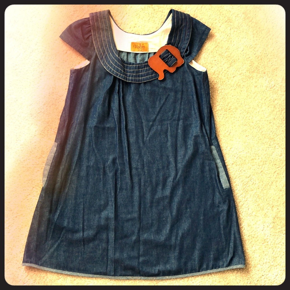 Unique A-Line soft Denim Dress by Voom! Size L